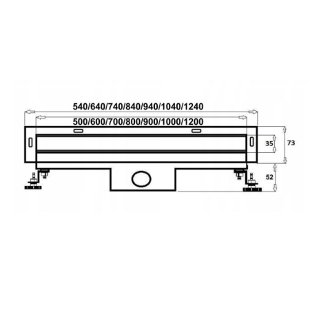 Odpływ liniowy ŚCIENNY 2w1 pod płytkę - 120 cm KOLOR ZŁOTY